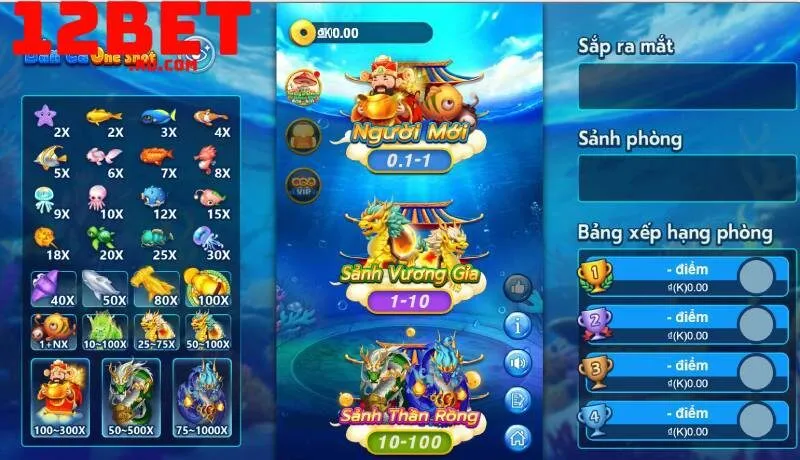 Kho game cược bắn cá đổi thưởng 12BET 